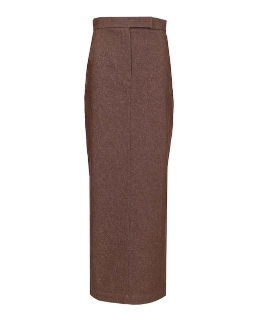 Max Mara Brown Long Pencil Skirt