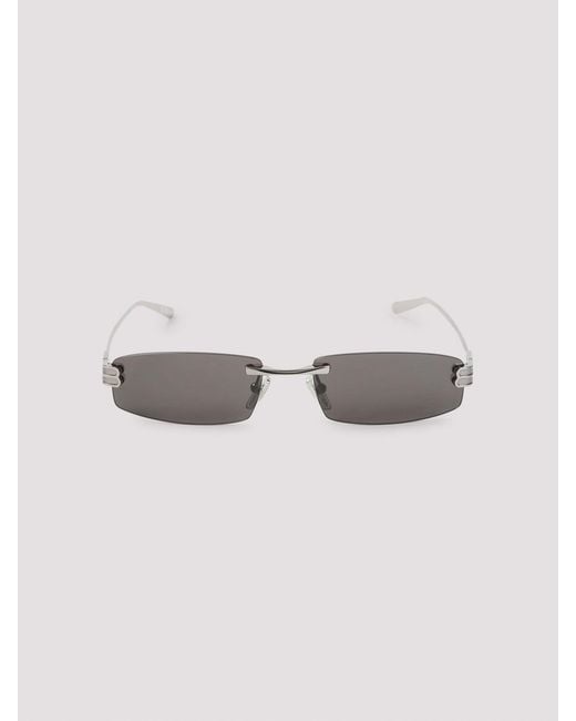 Balenciaga Metallic Gossip Rectangle Sunglasses