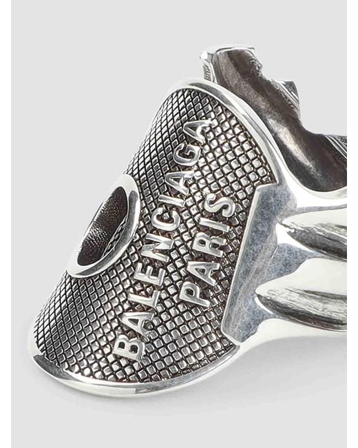 Balenciaga Metallic Neverlost Ring for men