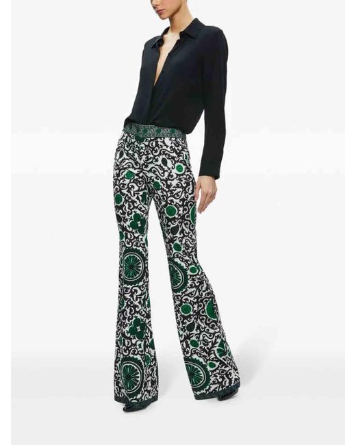 Alice + Olivia Green Andrew High Waisted Bootcut Slim Pant