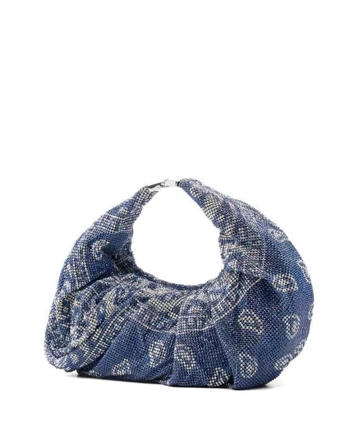 Benedetta Bruzziches Blue Bag With Paisley Print