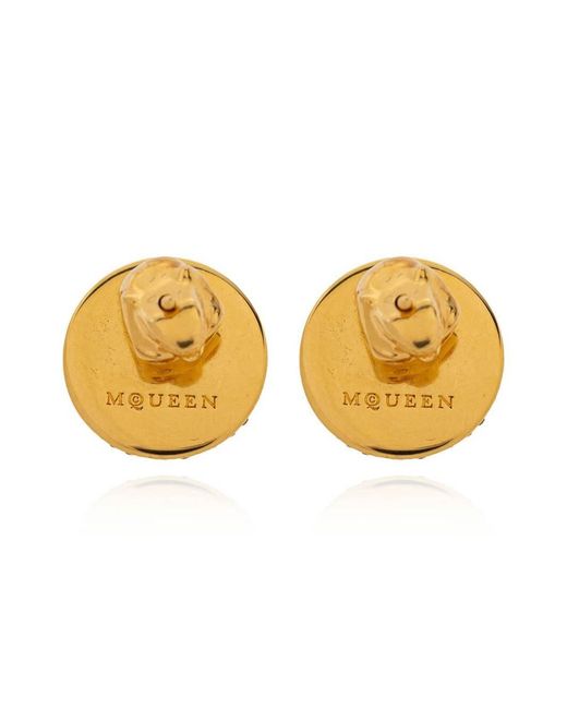 McQueen Metallic Sovereign Skull Earrings