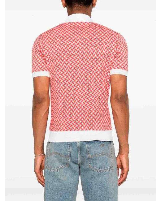 Drumohr Pink 'Razor Blade' Polo for men