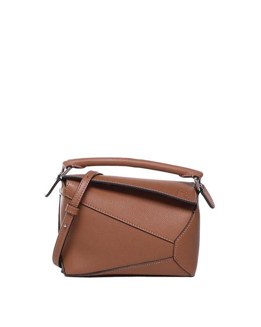 Mini Bag Puzzle di Loewe in Brown
