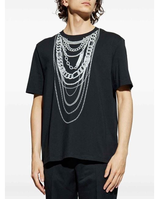 Balmain Black Printed T-Shirt for men