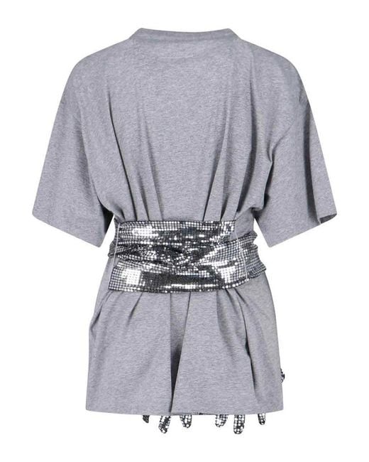 MM6 by Maison Margiela Gray Round Neck T-Shirt Gloves