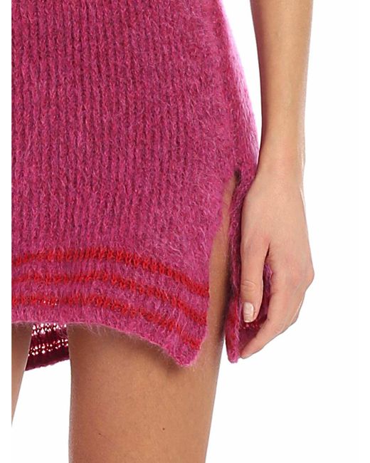 Vivienne Westwood Red Worked Wool One-Shoulder Dress