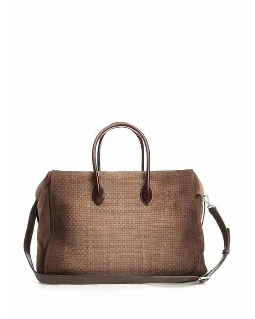 Santoni Brown 48-Hour Holdall for men