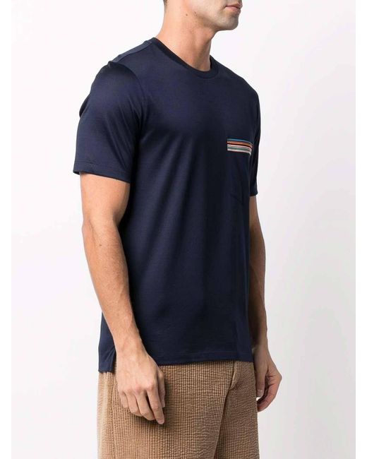 Paul Smith Blue Pocket Detail T-shirt for men