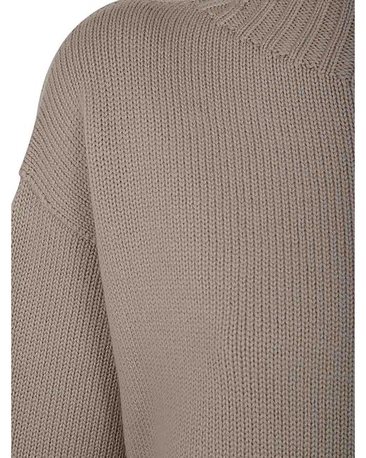 Drumohr Brown Long Sleeves Crew Neck Oversized Sweater