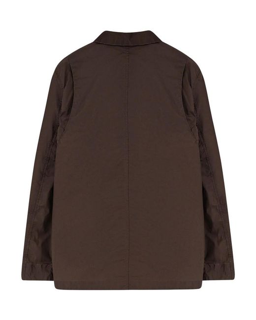 Stone Island Brown Giubbino Waxed Pigment Cotton Tela for men