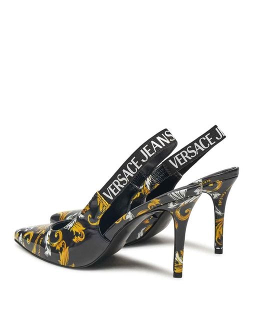 Versace Jeans Couture Metallic Baroque Sling Back