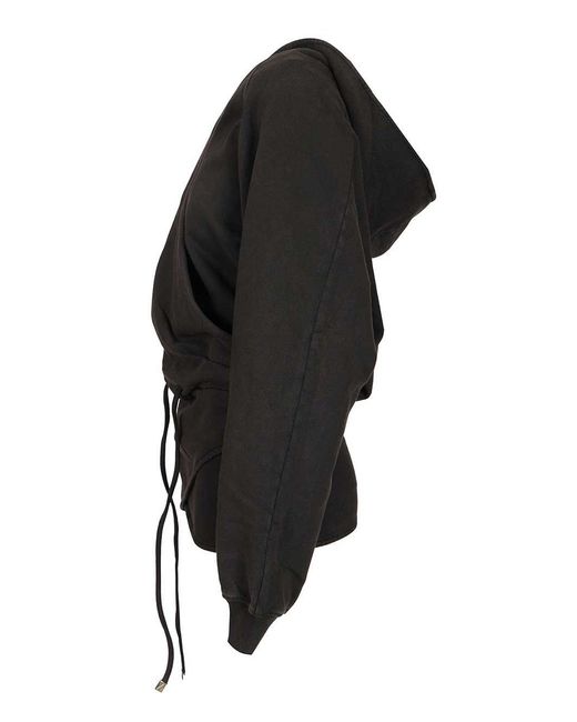 The Attico Black Jersey Sweatshirt Dress
