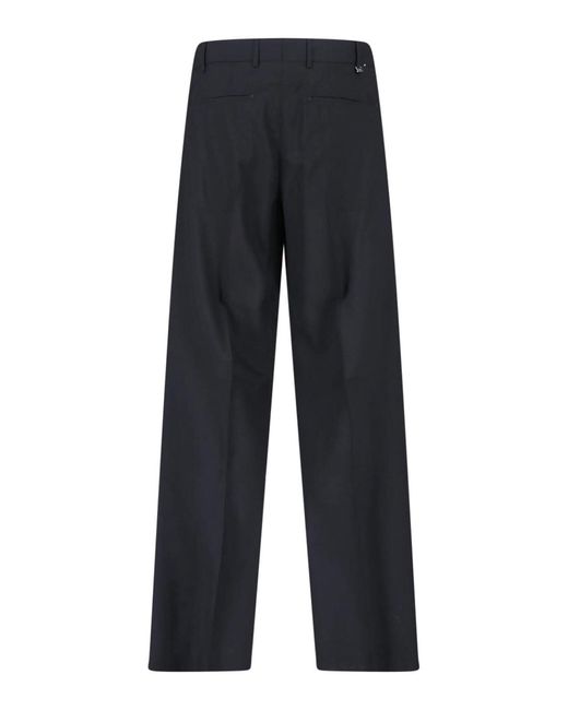 PT Torino Blue Virgin Wool Trousers for men