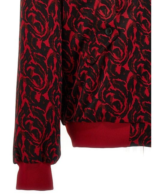 Baracuta Red 'Jacquard Needles' Bomber Jacket for men