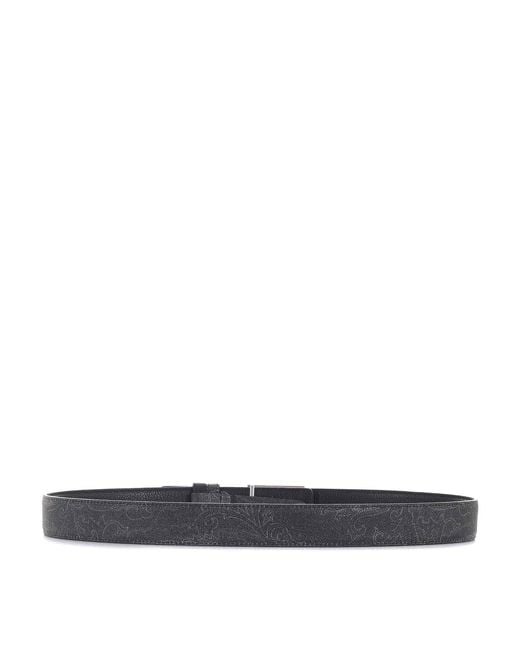 Etro White Leather Belt for men