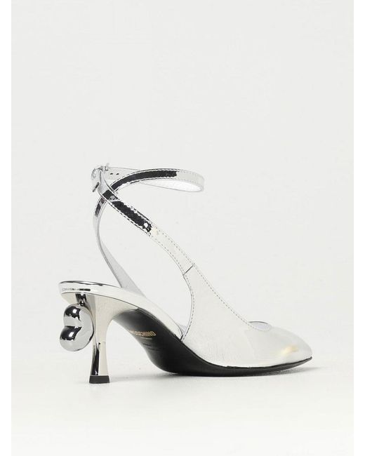 Moschino White Sling Back Cuore