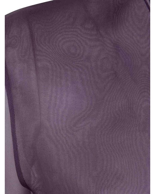 Antonelli Purple Elia Organza Silk Belted Waist Coat