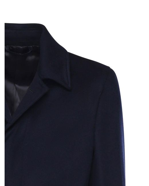 Luigi Bianchi Blue Cashmere Coat for men