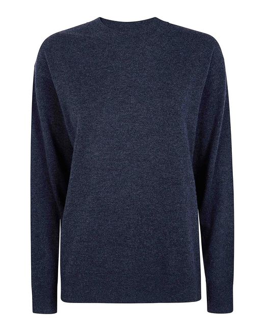 P.A.R.O.S.H. Blue Cashmere Round Neck Sweater