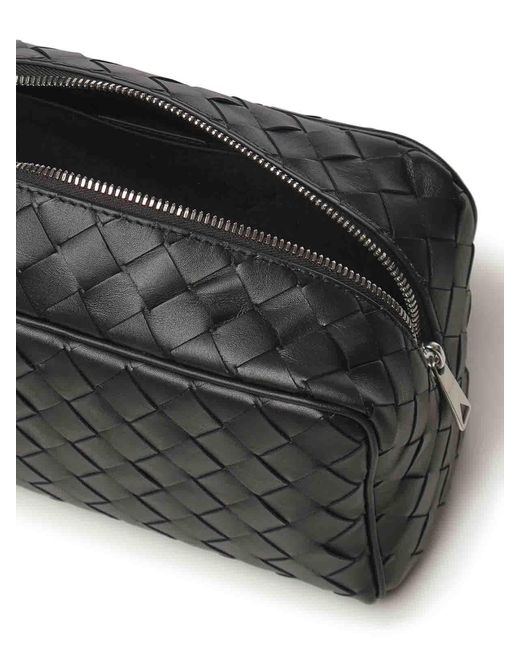 Bottega Veneta Black Intertwined Travel Clutch Bag for men