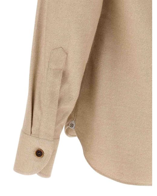 Camicia Di Flanella di Borriello in Natural da Uomo