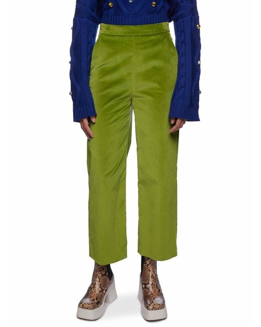 Vivetta Green Stretch Velvet Trousers