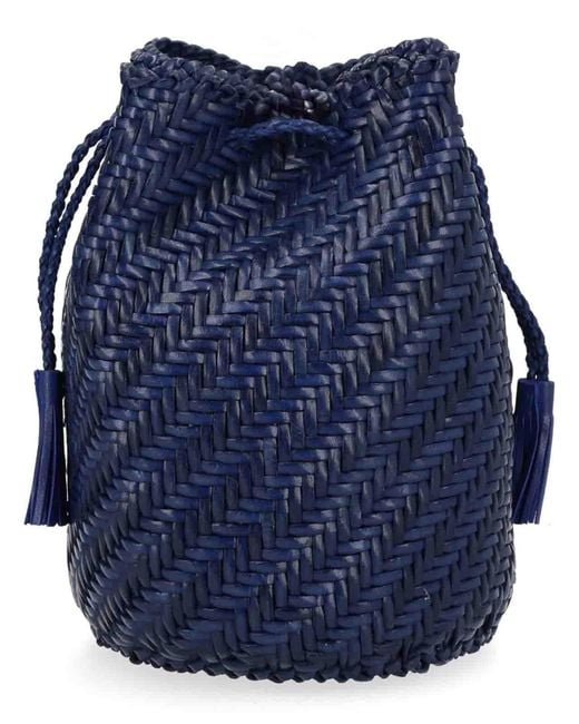 Dragon Diffusion Blue Pompom Double Jump Tan Bag