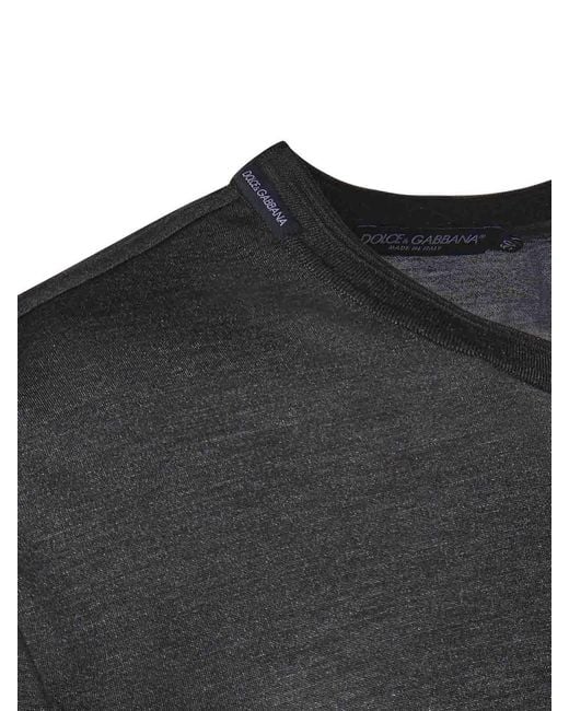 Dolce & Gabbana Black Silk T-Shirt for men
