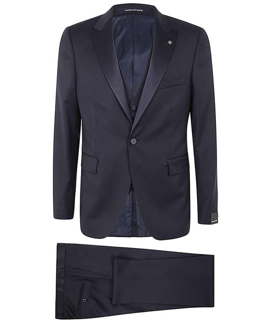 Tagliatore Blue Wool Smoking Suit Jacket for men