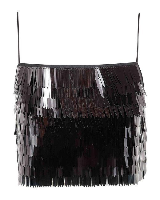 Self-Portrait Black Sequin Top