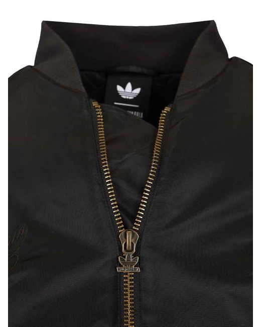 Adidas Originals Black Satin Bomber Jacket for men