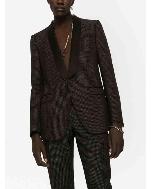 Dolce & Gabbana Black Micro-Dot Blazer for men