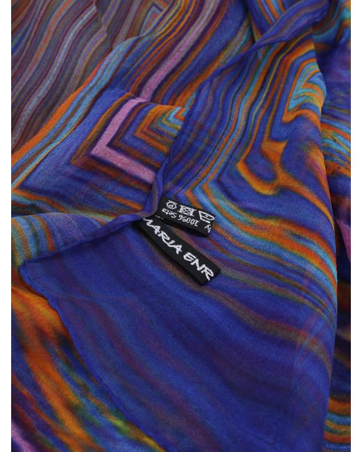 MARIA ENRICA NARDI Blue Christine Silk Stole