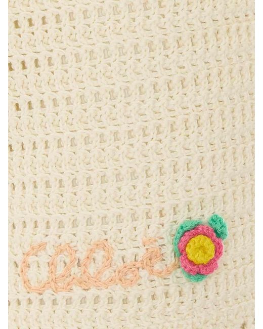 Chloé Natural Crochet Knit Shorts