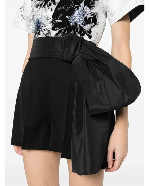 McQueen Black Shorts With Bow