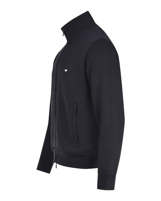 Emporio Armani Blue Sweatshirt Made Of Cotton Blend for men