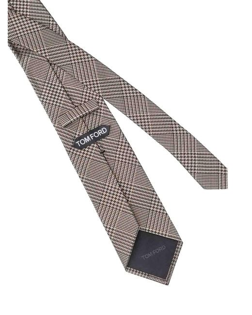 Tom Ford White Printed Silk Tie for men