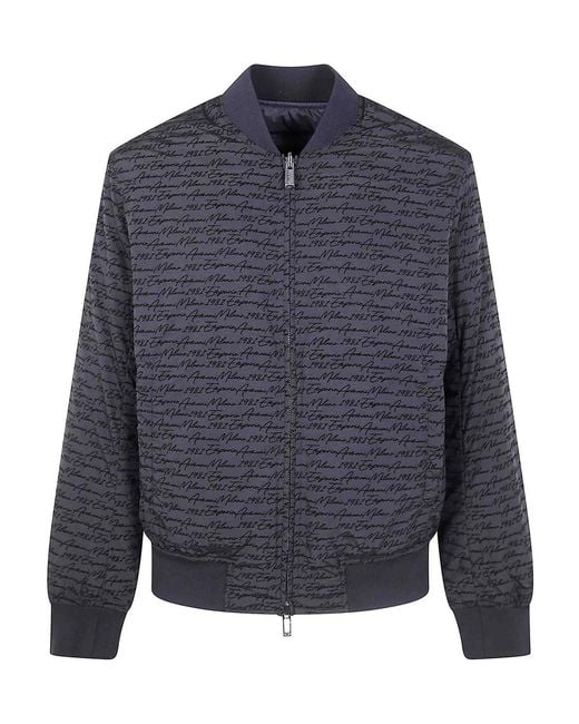 Emporio Armani Blue Bomber Jacket for men