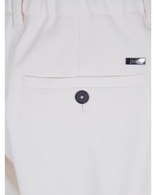Herno White Regular Trousers for men