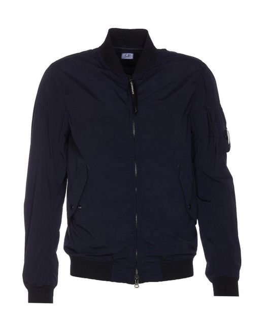 C P Company Blue Nycra-r Bomber Jacket for men