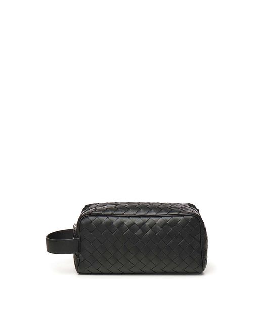Bottega Veneta Black Intertwined Travel Clutch Bag for men