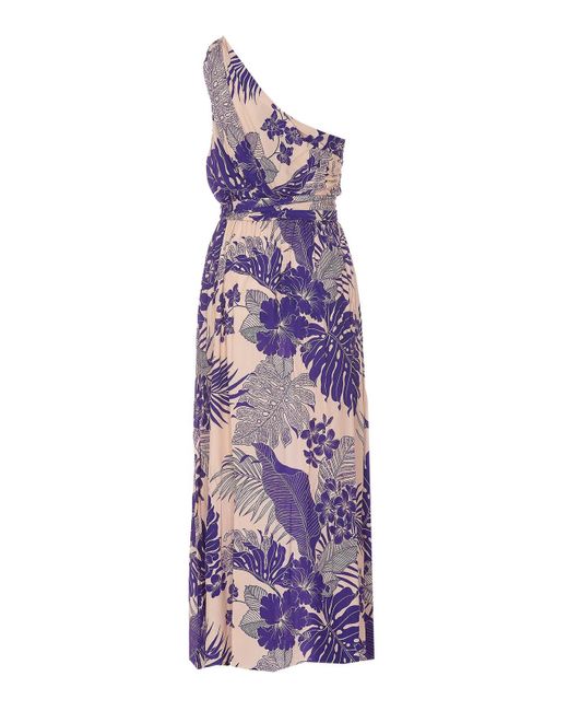 Pinko Purple One-shoulder Agave Dress