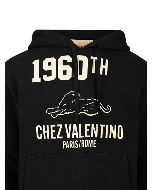Valentino Garavani Black Chez Cotton Jersey Sweatshirt for men