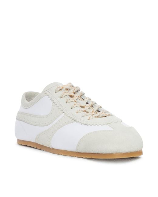 Dries Van Noten White Two-Tone Leather And Suede Sneakers