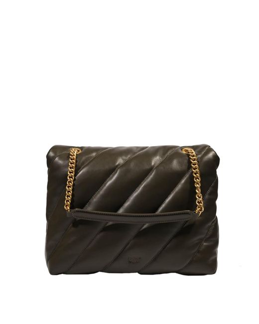 Pinko Black Big Love Puff Maxi Quilt Bag