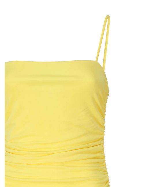 Pinko Yellow Fitted Dress With Thin Straps