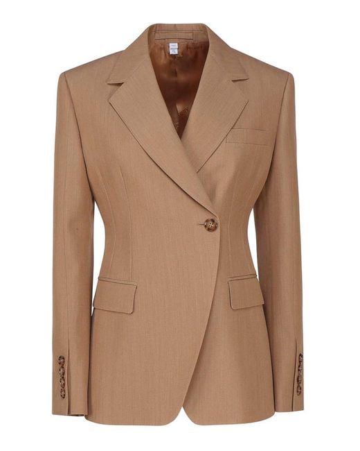 Burberry Brown Tailored Jacket In Wool