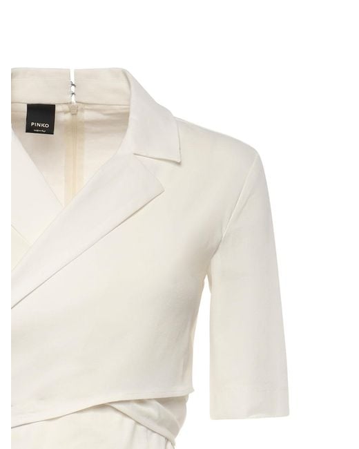 Pinko White Midi Dress With Bow