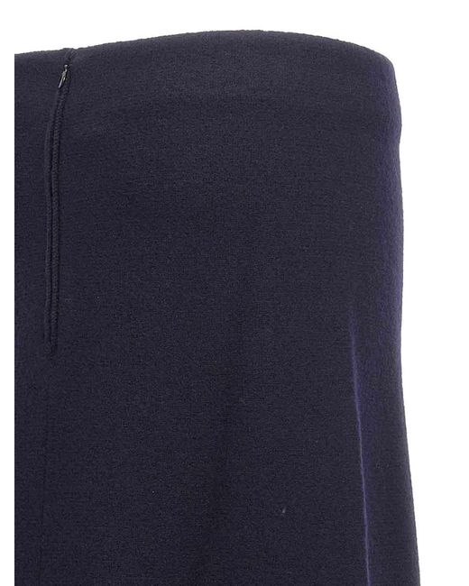 Jil Sander Blue Long Wool Skirt